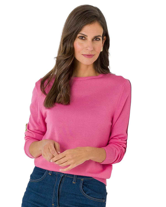 Merino Wool Crew Neck Jumper - Bubblegum - The Classic Boutique