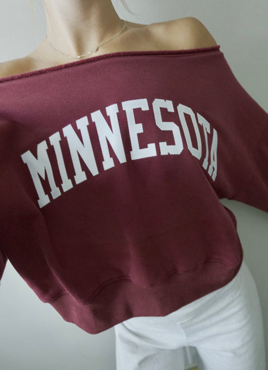 Minnesota Off Shoulder Crop Crew