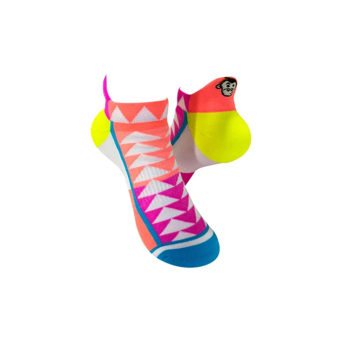 Monkey Sox Elite Pyramid Sports Ankle| White Fluoro