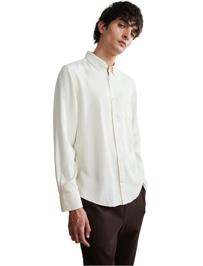 NN07- Manza Slim 5969 Tencel - Chemise à Manches Longues - Col 009 White - Blanc-Chemises-206596389