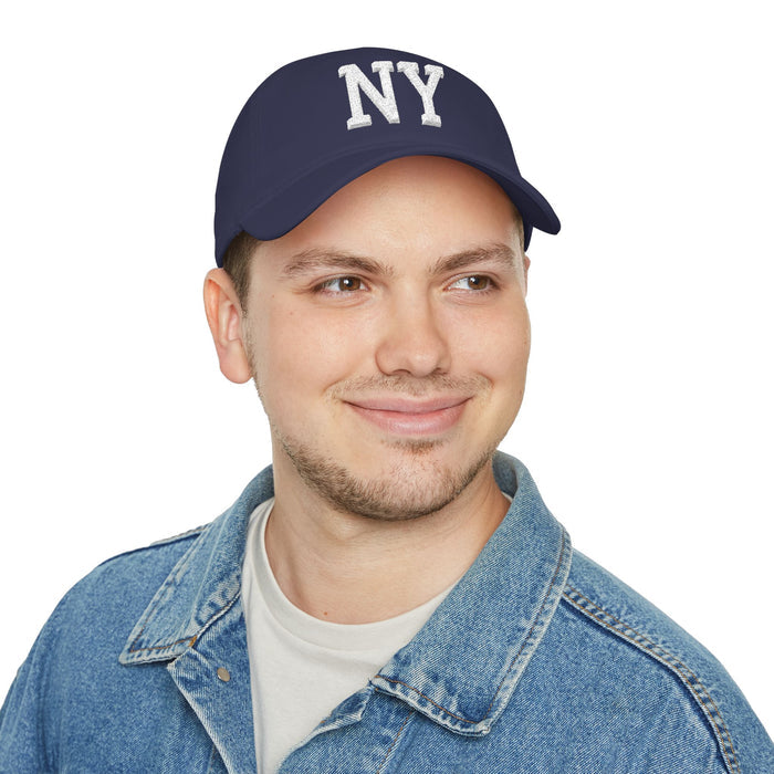 NY Distressed Baseball Hat – Retro New York Low Profile Dad Cap | Teesrus716