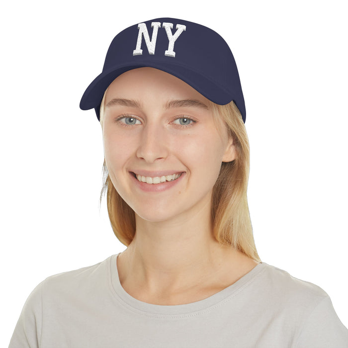 NY Distressed Baseball Hat – Retro New York Low Profile Dad Cap | Teesrus716