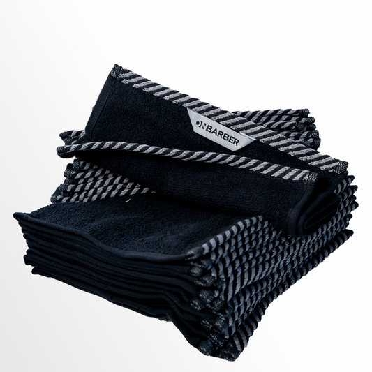 ON BARBER BARBER TOWEL BLACK/WHITE 40x80CM