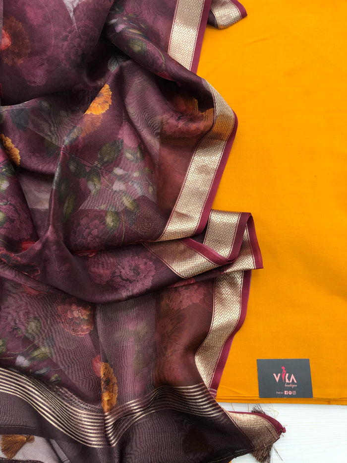 Organza dupatta mix and match material