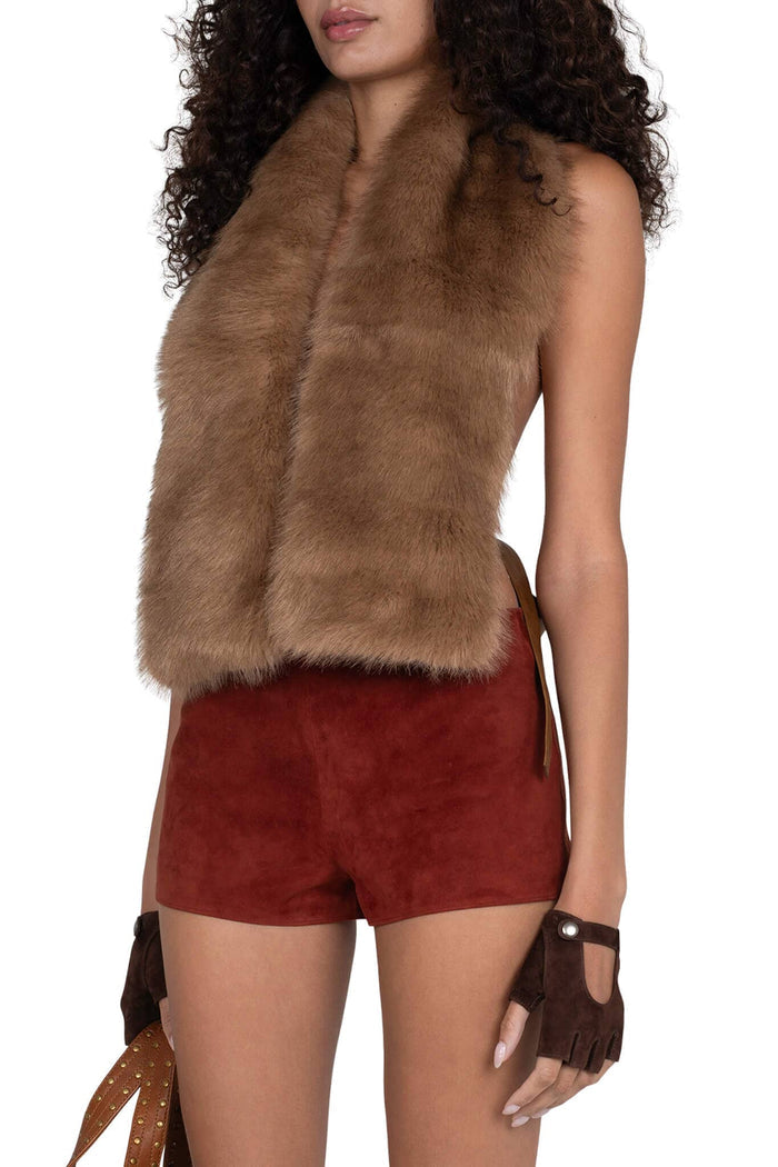 OUT-WEST Jeffrey Campbell Shorts Berry Suede