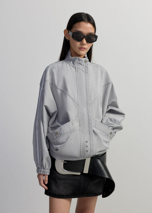 OVERSIZED GREY TRACK JACKET