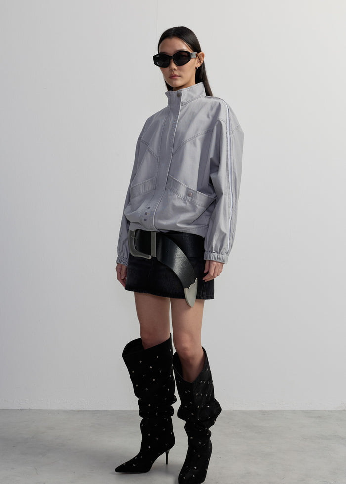 OVERSIZED GREY TRACK JACKET