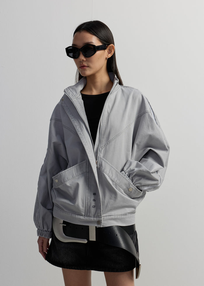 OVERSIZED GREY TRACK JACKET