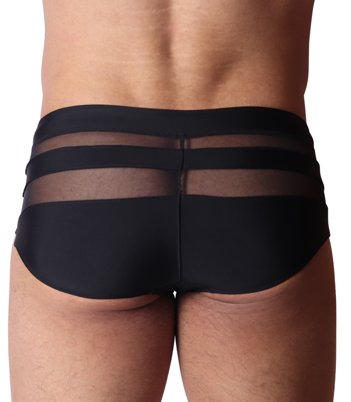 Panel Black Swim Brief vista posterior de Gigo Underwear