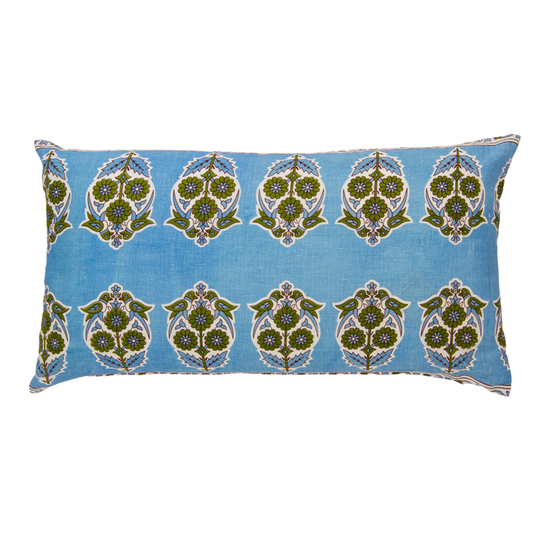 Parakeets Blue/Green Lumbar Pillow Cover 15x28