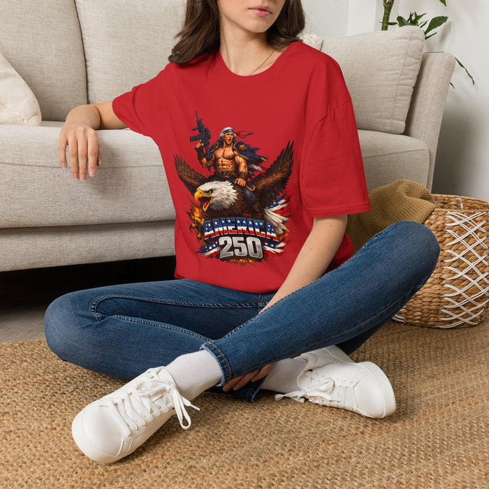 Patriotic Eagle Soldier T‑Shirt — '250' Graphic USA Freedom Tee