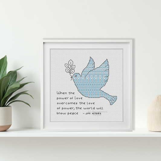 Peace Charity Blackwork Pattern by Peppermint Purple