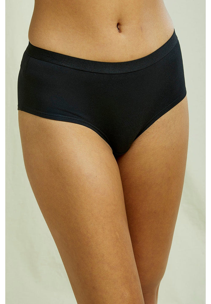 People Tree - Black Organic Boy Short - Culotte Coton Organic - Noir-Sous-Vêtements-T376UU.BK1