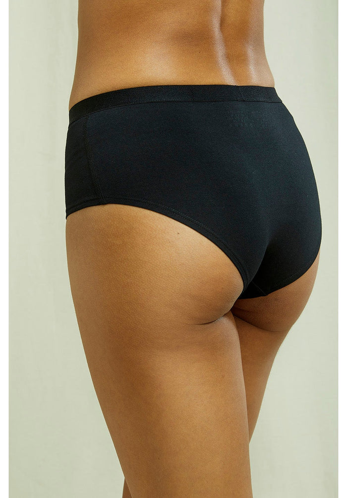 People Tree - Black Organic Boy Short - Culotte Coton Organic - Noir-Sous-Vêtements-T376UU.BK1