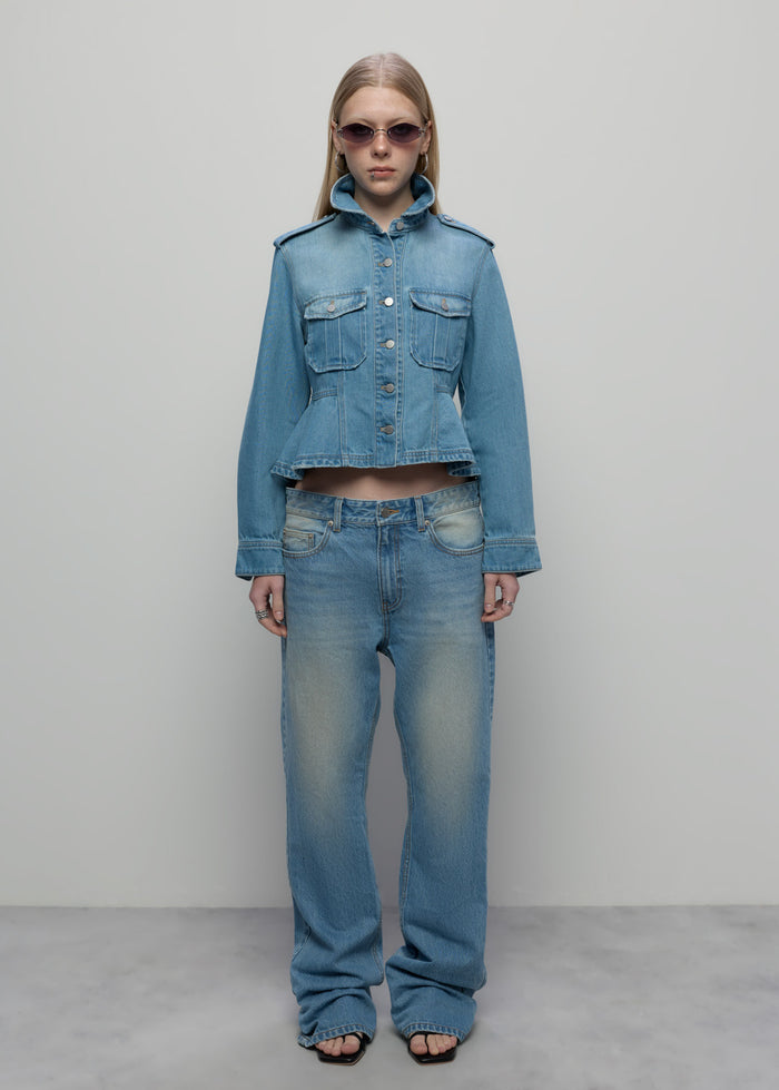 PEPLUM JEANS JACKET