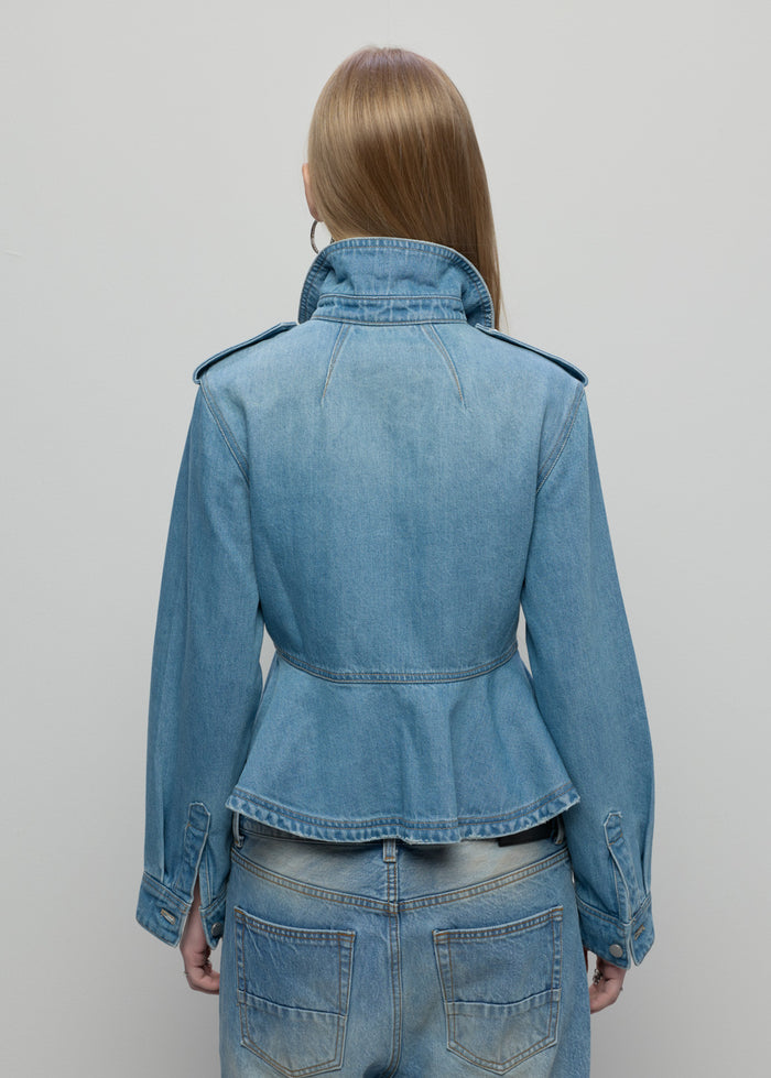 PEPLUM JEANS JACKET