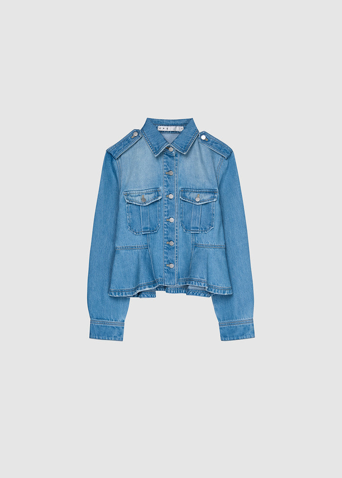 PEPLUM JEANS JACKET