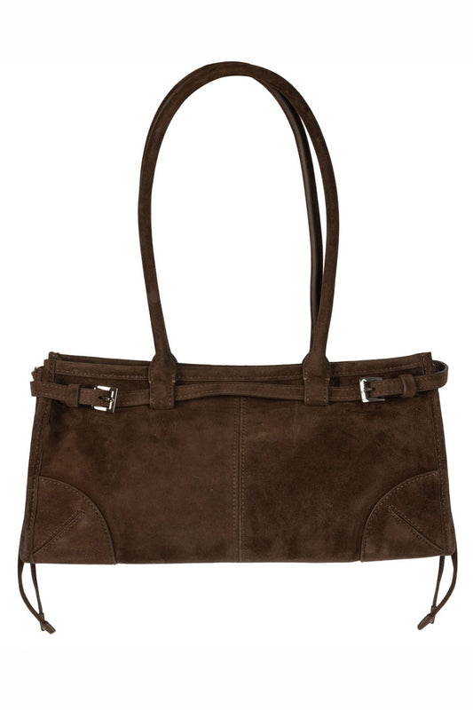 PESKY Jeffrey Campbell Shoulder Bag Brown Suede