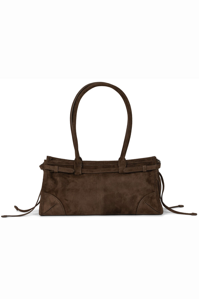 PESKY Jeffrey Campbell Shoulder Bag Brown Suede