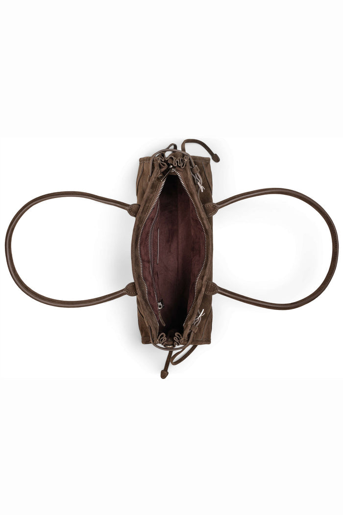 PESKY Jeffrey Campbell Shoulder Bag Brown Suede