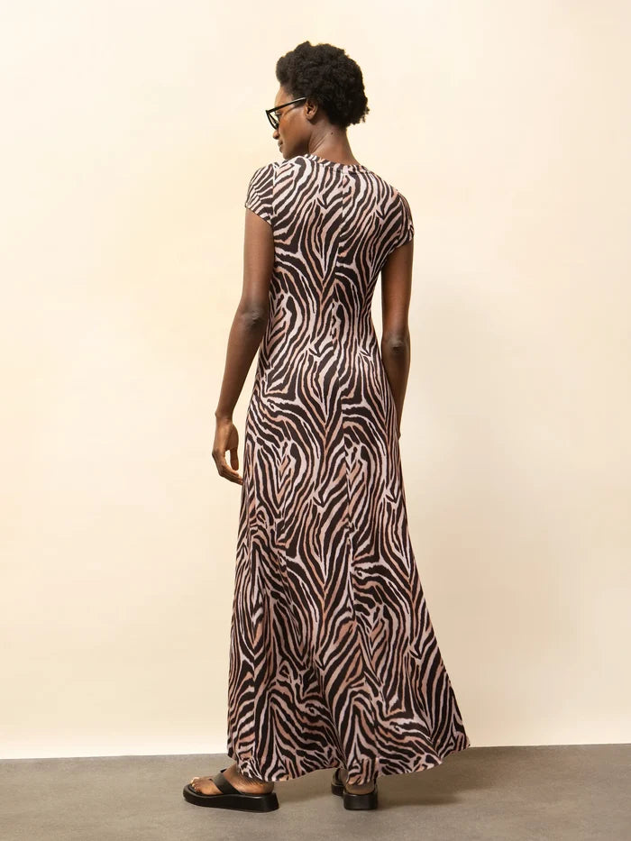 Petite Zebra-Print Jersey Maxi Dress