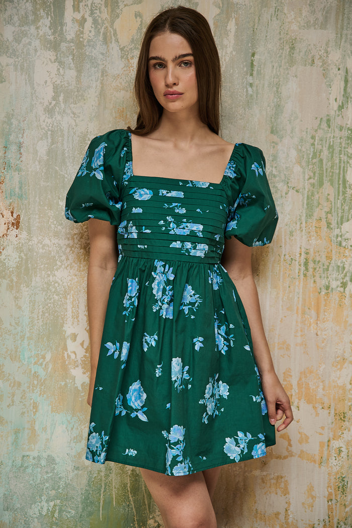 Pleated Mini Dress Denise Floral
