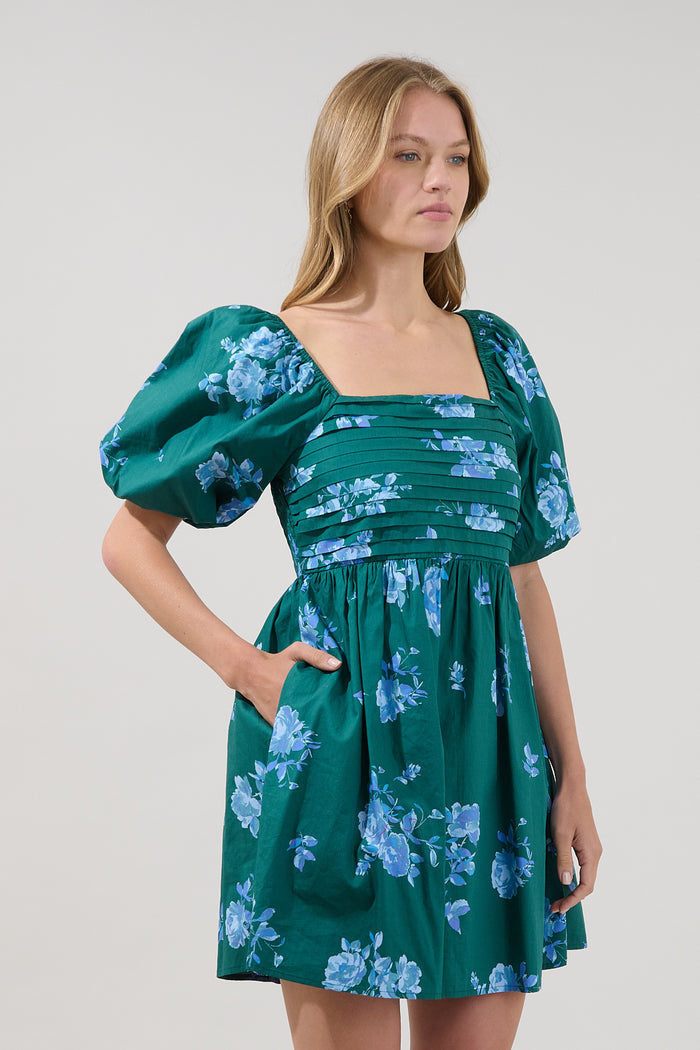 Pleated Mini Dress Denise Floral