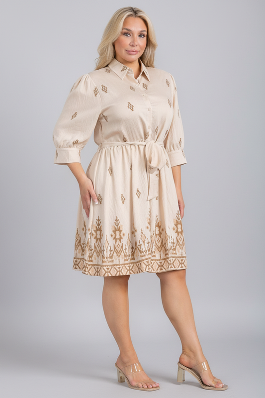Plus Size Graphic Print Short Dress