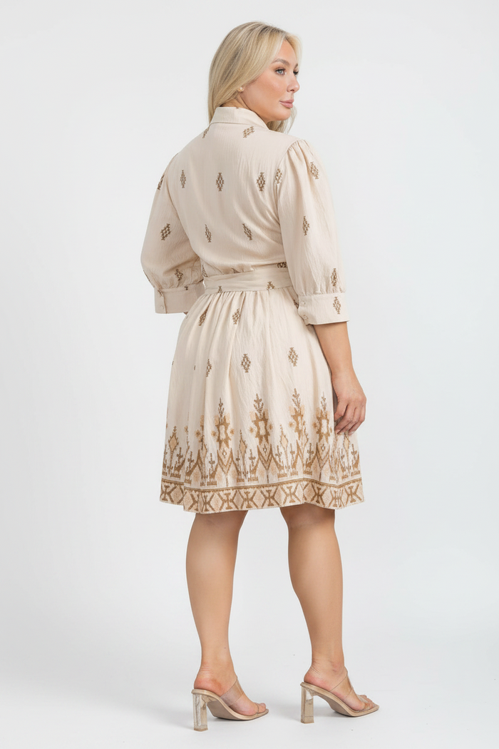 Plus Size Graphic Print Short Dress