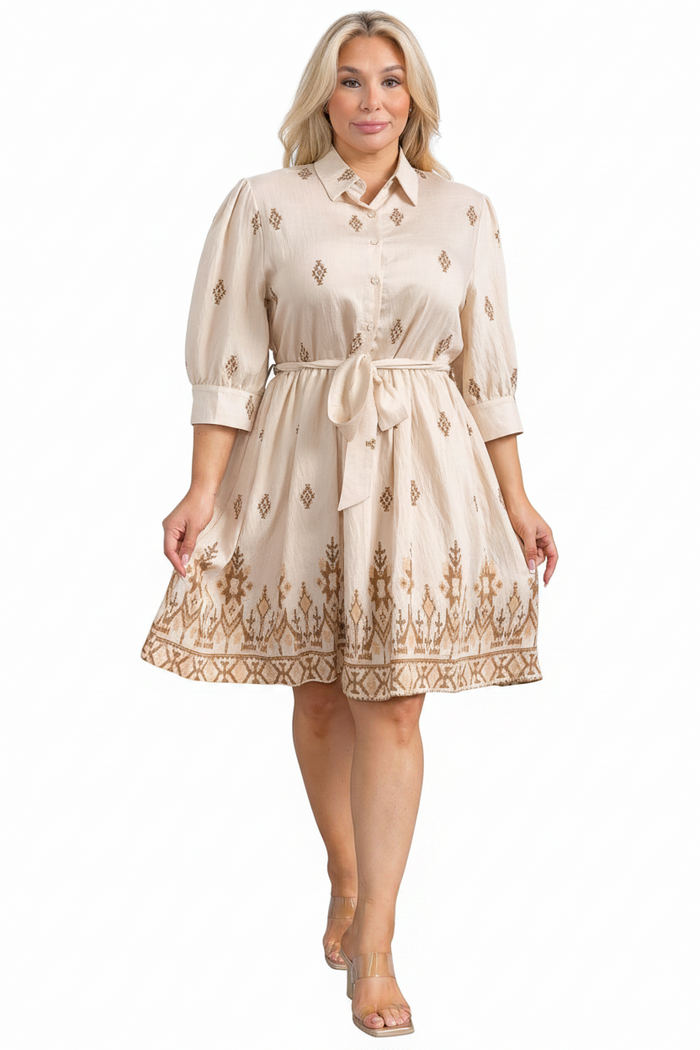 Plus Size Graphic Print Short Dress