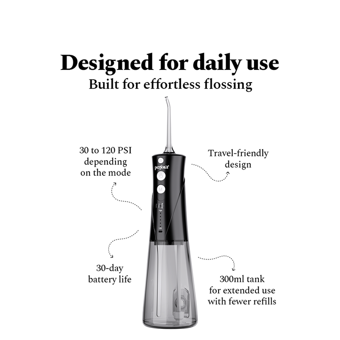Power Dental Flosser and Lemon mint Mouthwash (300ML)