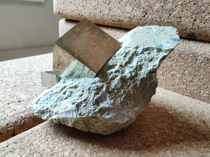 Pyrite Cubes on matrix. Stunning Rare Lustrous. Graded PREMIUM (aka Fools Gold)
