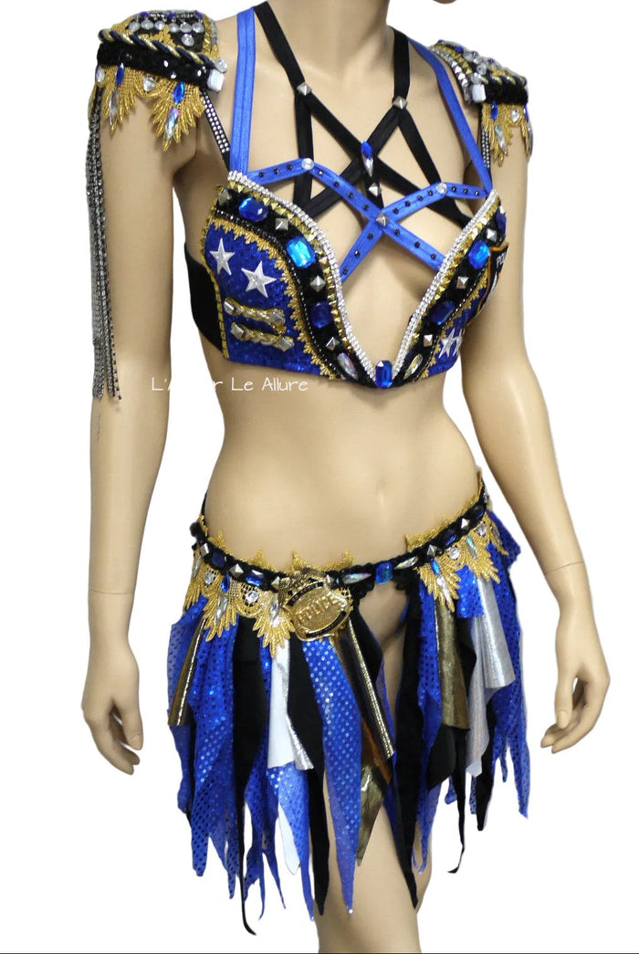 Ready to Ship 34D/DD S/M Bottom - Officer Security Cosplay Dance Costume Plunge Bra Halloween
