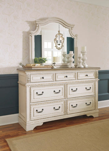 Realyn B743-36 Chipped White Bedroom Mirror