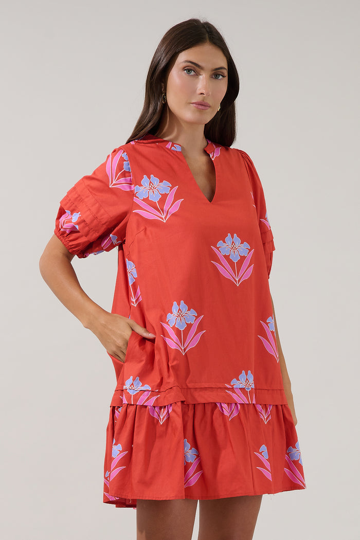 Reani Shift Mini Dress Floral