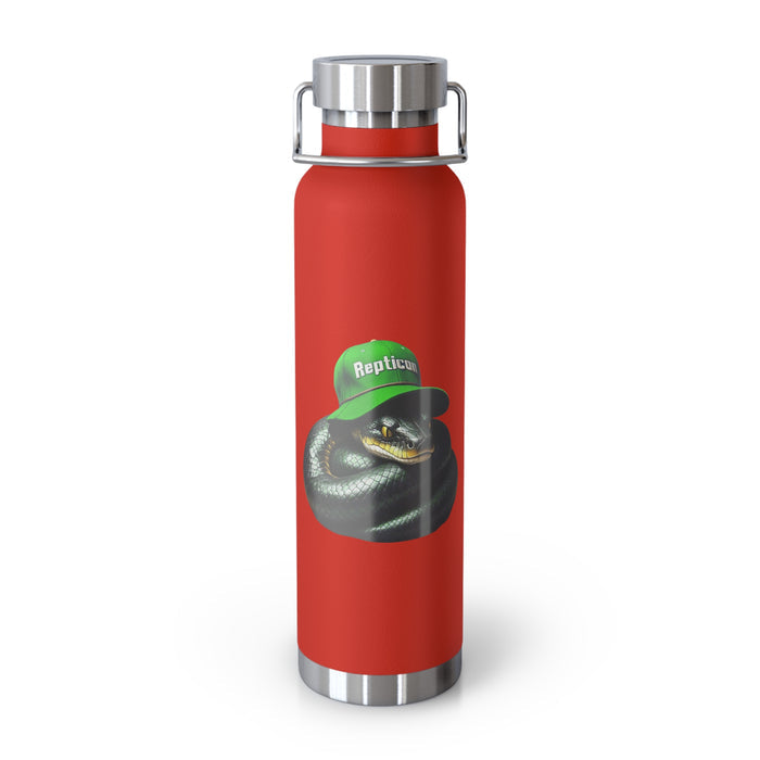Repticon Copper Vacuum Insulated Bottle, 22oz w/ Black Snake