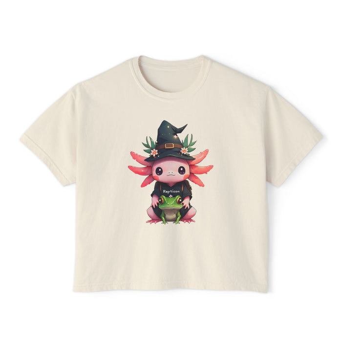Repticon Women's Boxy Tee w/ Axolotl
