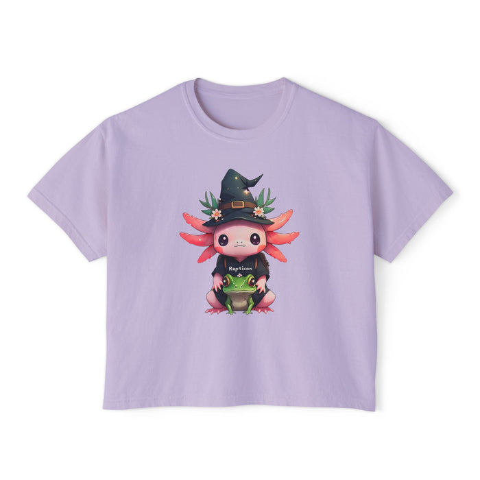 Repticon Women's Boxy Tee w/ Axolotl
