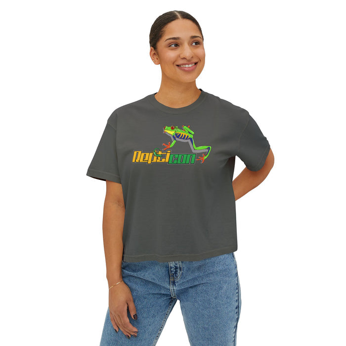 Repticon Women's Boxy Tee w/ Red-Eyed Tree Frog