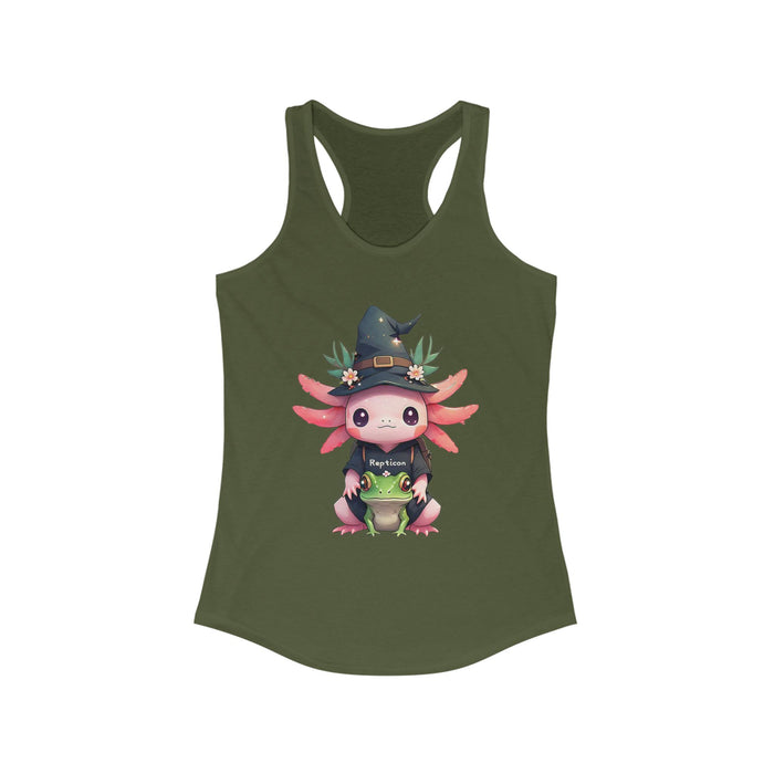 Repticon Women's Ideal Racerback Tank w/ Axolotl