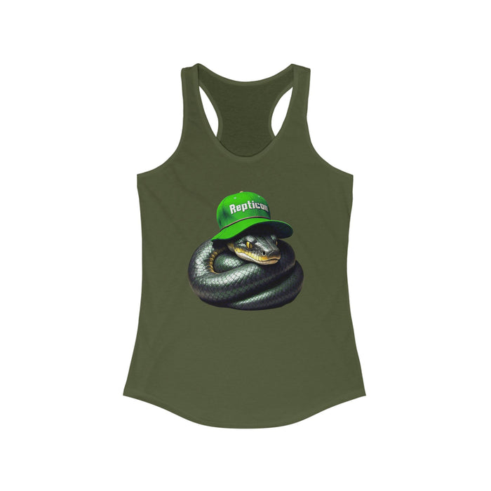 Repticon Women's Ideal Racerback Tank w/ Black Snake