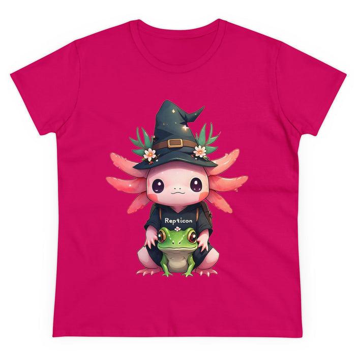 Repticon Women's Midweight Cotton Tee w/ Axolotl