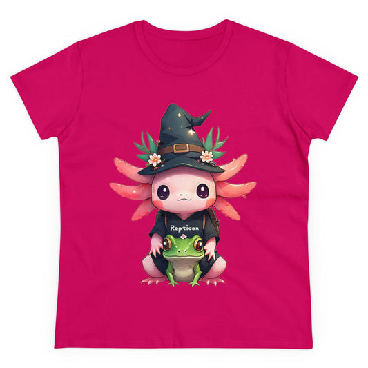 Repticon Women's Midweight Cotton Tee w/ Axolotl