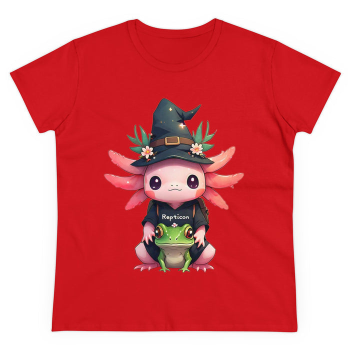 Repticon Women's Midweight Cotton Tee w/ Axolotl