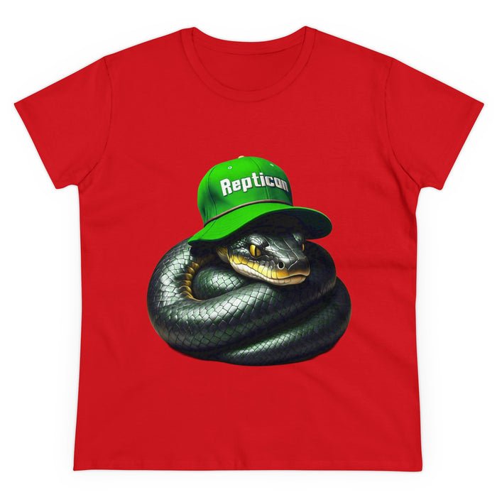 Repticon Women's Midweight Cotton Tee w/ Black Python