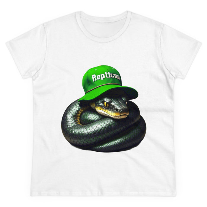 Repticon Women's Midweight Cotton Tee w/ Black Python