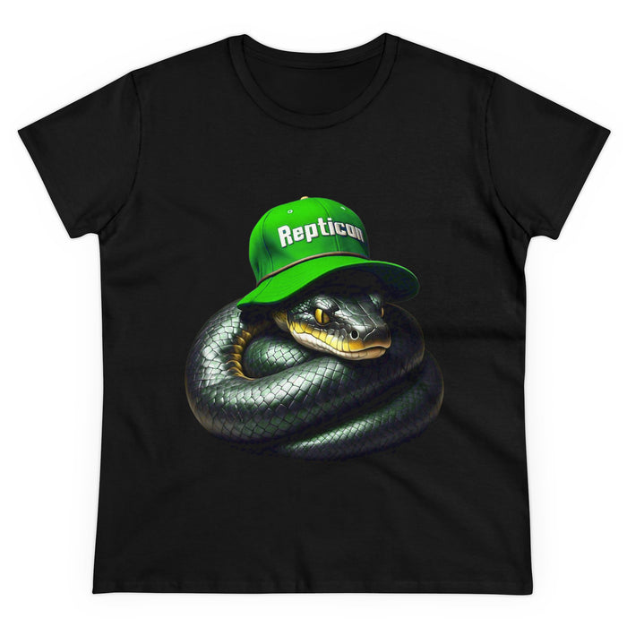 Repticon Women's Midweight Cotton Tee w/ Black Python