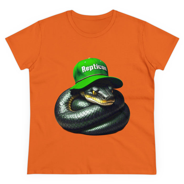 Repticon Women's Midweight Cotton Tee w/ Black Python