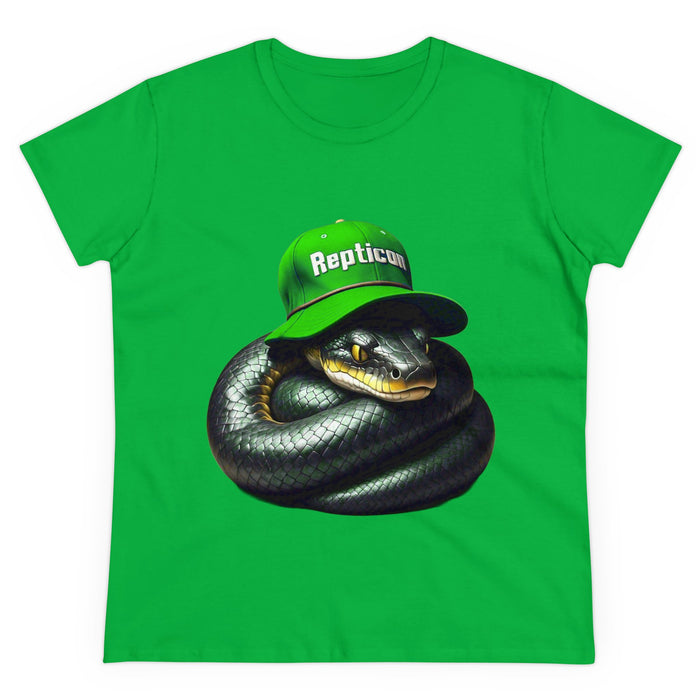 Repticon Women's Midweight Cotton Tee w/ Black Python