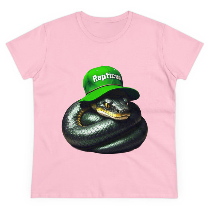 Repticon Women's Midweight Cotton Tee w/ Black Python